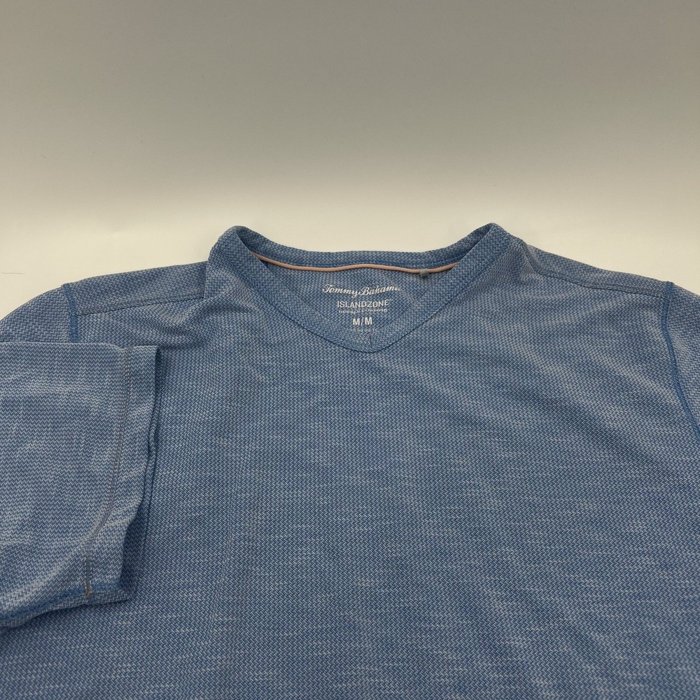 Tommy Bahama IslandZone Shirt Mens M Blue Beach Performance TENCEL Blend Cooling